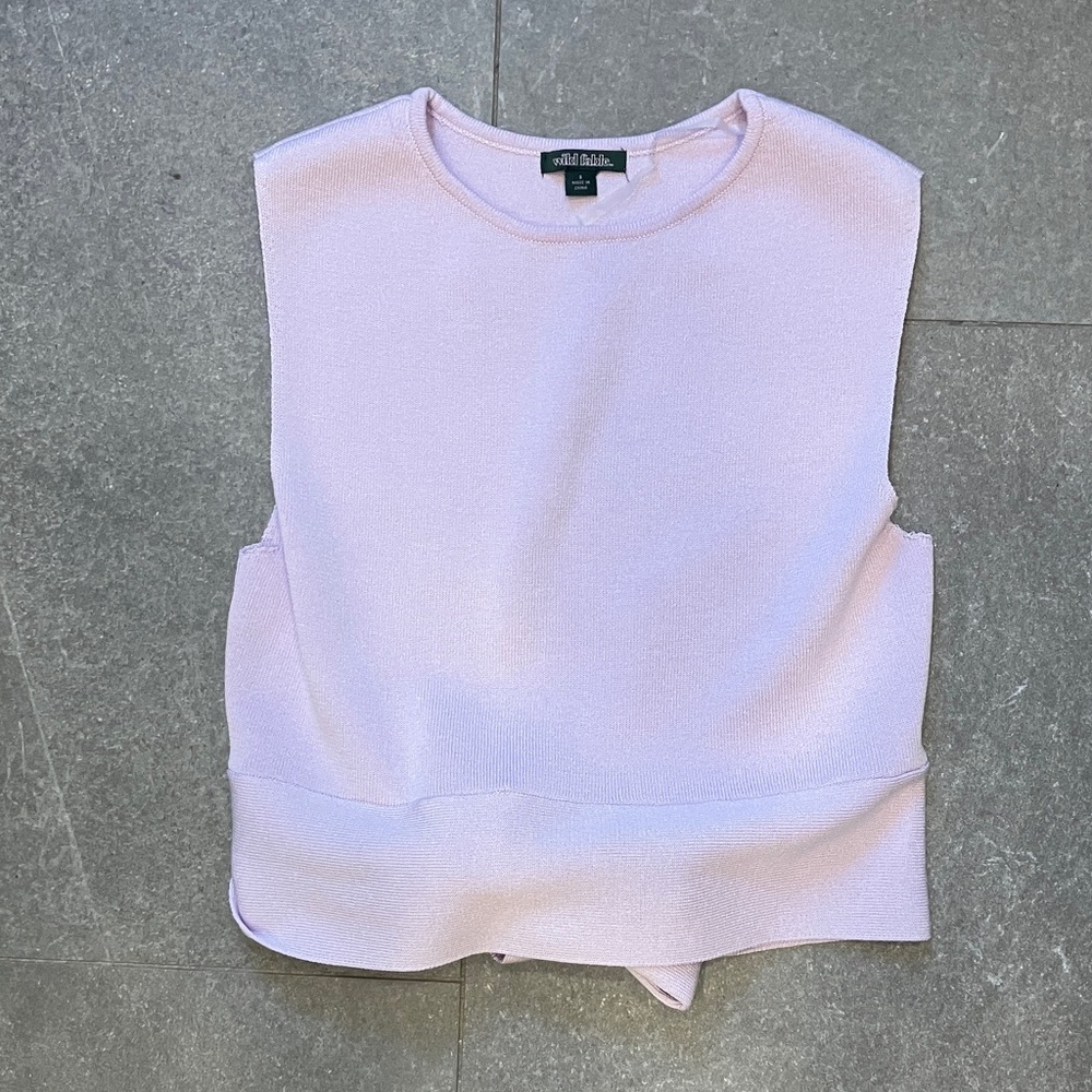 Wild Fable Light Purple Knit crop top with back detail